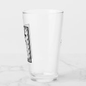 黒と白のバイオリン スクロール 黒い輪郭 タンブラーグラス (左)