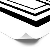 黒と白のバイオリン スクロール 黒い輪郭 ポスター (コーナー)