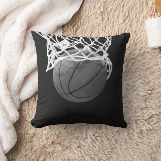 黒と白のバスケットボールアメリカのMoJo枕 クッション (ブランケット)