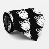 黒と白のバスケットボールシルエット ネクタイ (ロール)