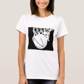 黒と白のバスケットボールシルエット Tシャツ (正面)