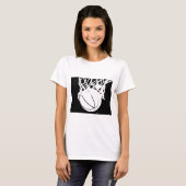 黒と白のバスケットボールシルエット Tシャツ (正面フル)