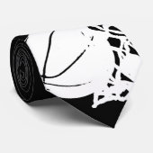 黒と白のバスケットボールタイ ネクタイ (ロール)