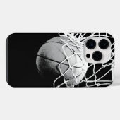 黒と白のバスケットボール iPhoneケース (裏面横)