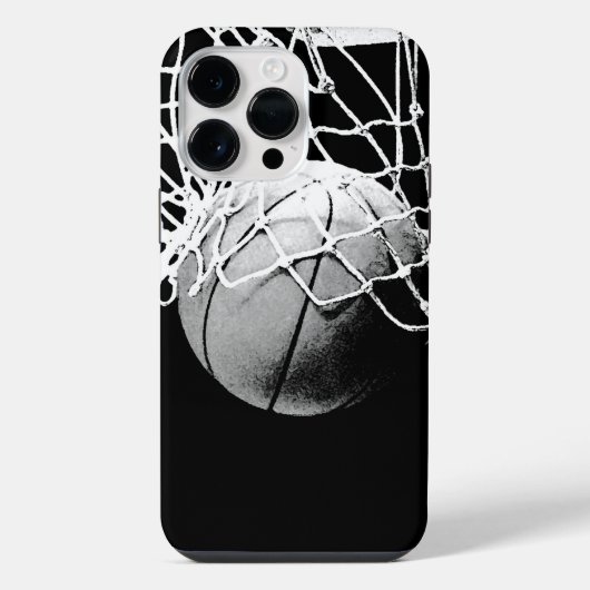 黒と白のバスケットボール iPhoneケース (裏面)