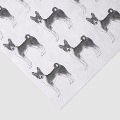 黒と白のバセンジー犬のかわいいパターン 薄葉紙 (詳細)