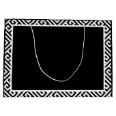 黒と白のバチュラーパーティ ラージペーパーバッグ (裏面)