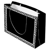 黒と白のバチュラーパーティ ラージペーパーバッグ (裏面アングル)