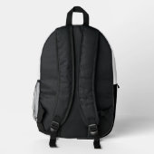 黒と白のバックパック印刷バックパック プリントバックパック (裏面)