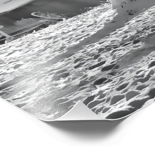 黒と白のバックライト付き田舎の雪のシーン フォトプリント            (角)