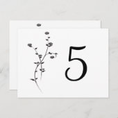 黒と白のバラのテーブル番号 ポストカード (正面/裏面)