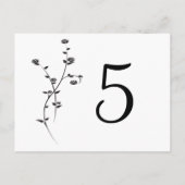 黒と白のバラのテーブル番号 ポストカード (裏面)