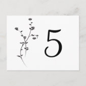 黒と白のバラのテーブル番号 ポストカード (正面)
