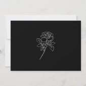 黒と白のバラのフォーマルな結婚式のご案内 セーブザデート (裏面)