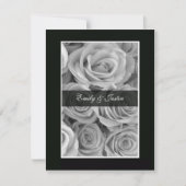 黒と白のバラ日付保存招待状 セーブザデート (正面)