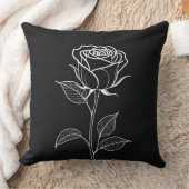 黒と白のバラ クッション (ブランケット)