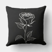 黒と白のバラ クッション (裏面)
