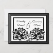 黒と白のバラ 招待状 (正面)