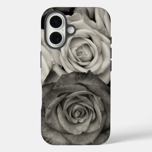 黒と白のバラ Case-Mate iPhoneケース (裏面)