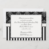 黒と白のバロッストライプのク 招待状 (裏面)