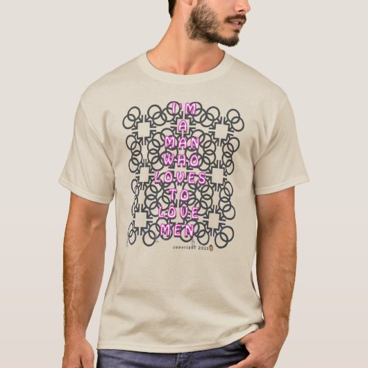 黒と白のバージョン:男性を愛する男性 Tシャツ (正面)