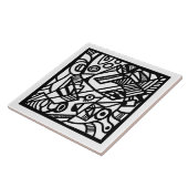 黒と白のパターン タイル (側面)