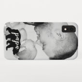 黒と白のパパベベア父と子どもの写真 Case-Mate iPhoneケース (裏面(横))
