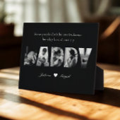 黒と白のパパ写真コラージュ記念ギフト フォトプラーク
