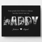 黒と白のパパ写真コラージュ記念ギフト フォトプラーク (正面)