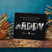 黒と白のパパ写真コラージュ記念ギフト フォトプラーク (側面)