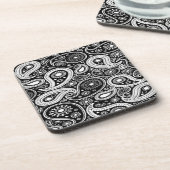 黒と白のパーセルプリントコースター コースター (左側)