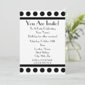 黒と白のパーティー招待状 招待状 (スタンド正面)