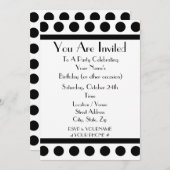 黒と白のパーティー招待状 招待状 (正面/裏面)