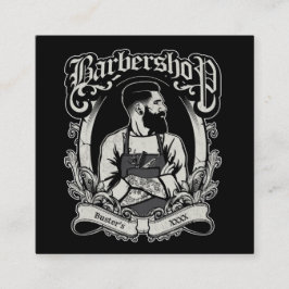 黒と白のヒップスター広場をパーソナライズ スクエア名刺