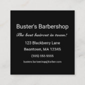 黒と白のヒップスター広場をパーソナライズ スクエア名刺 (裏面)