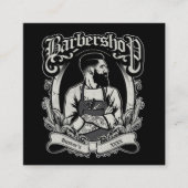 黒と白のヒップスター広場をパーソナライズ スクエア名刺 (正面)