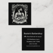 黒と白のヒップスター広場をパーソナライズ スクエア名刺 (正面/裏面)