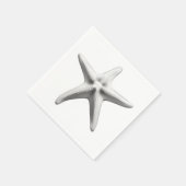黒と白のヒトデ スタンダードカクテルナプキン (角)