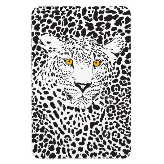 黒と白のヒョウの斑点パターンで偽装 マグネット (縦)