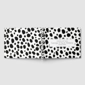 黒と白のヒョウの斑点パターン ゲストブック (全面)