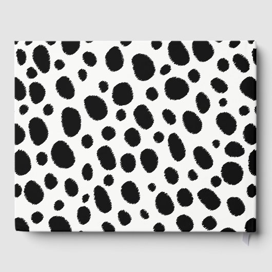 黒と白のヒョウの斑点パターン ゲストブック (裏面)