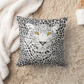 黒と白のヒョウの斑点 クッション (ブランケット)