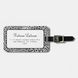 黒と白のヒョウの迷彩 ラゲッジタグ