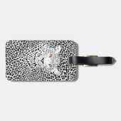 黒と白のヒョウの迷彩 ラゲッジタグ (裏面横)