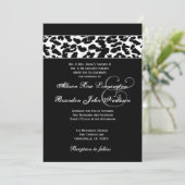 黒と白のヒョウ結婚の 招待状 (スタンド正面)