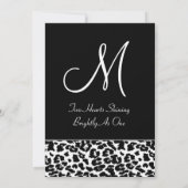 黒と白のヒョウ結婚の 招待状 (裏面)