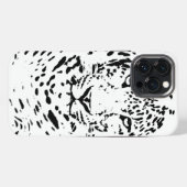 黒と白のヒョウ iPhoneケース (裏面横)