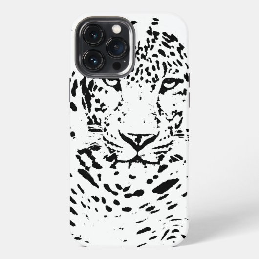 黒と白のヒョウ iPhoneケース (裏面)