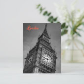 黒と白のビッグベンヨーロッパ旅行アート写真 シーズンポストカード (スタンド正面)