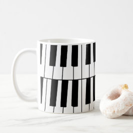 黒と白のピアノ鍵盤 ピアニスト ミュージシャン コーヒーマグカップ
